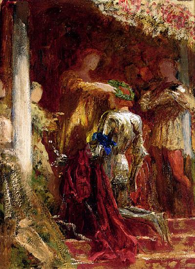 Victory, A Knight Being Crowned With A Laurel-Wreath, Frank Bernard Dicksee
